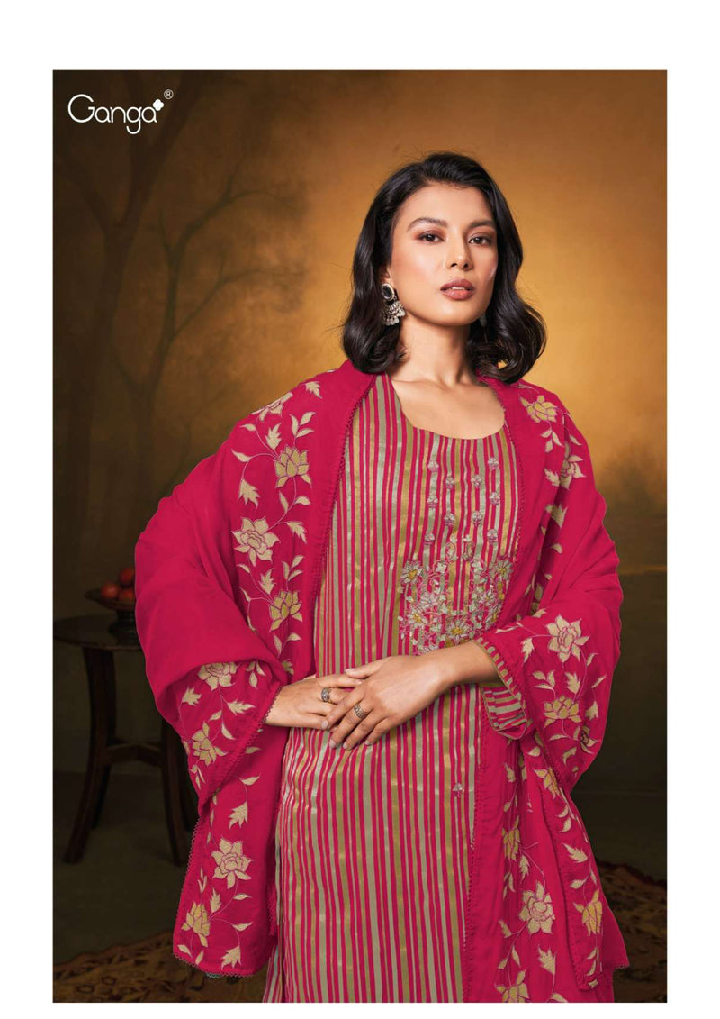 Ganga Fashion Ydira 2365 Organza Pattern Embroidery Hand Work Party Wear Salwar Suit