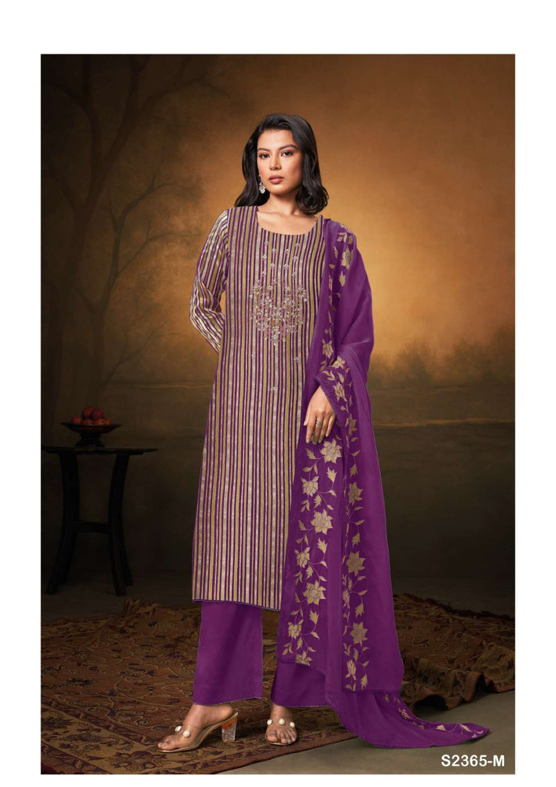 Ganga Fashion Ydira 2365 Organza Pattern Embroidery Hand Work Party Wear Salwar Suit