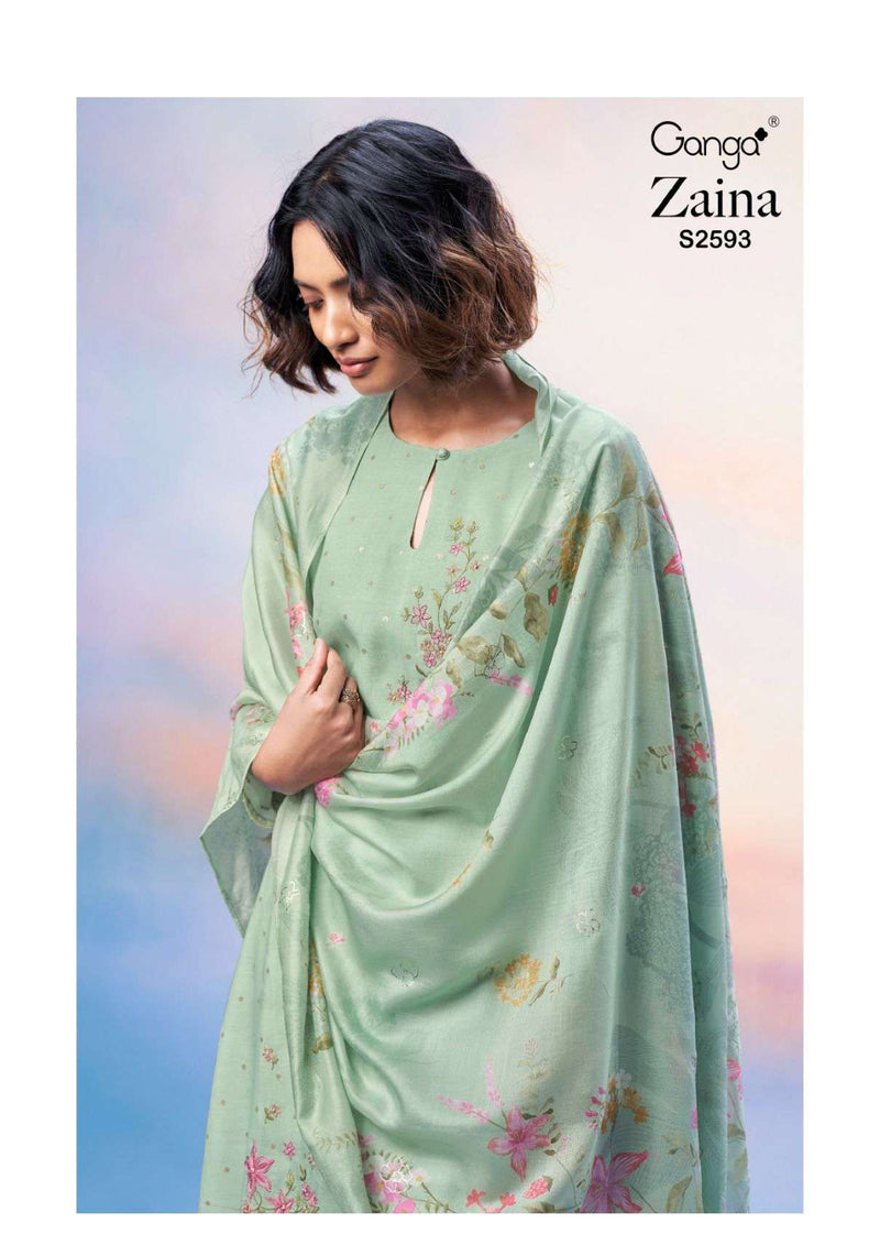 Ganga Fashion Zaina 2593 Silk Jacquard Designer Salwar Kameez