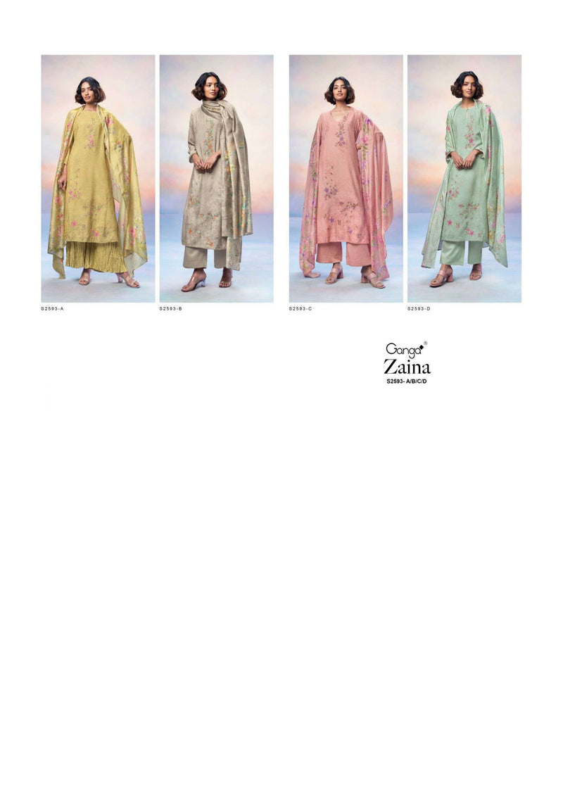 Ganga Fashion Zaina 2593 Silk Jacquard Designer Salwar Kameez