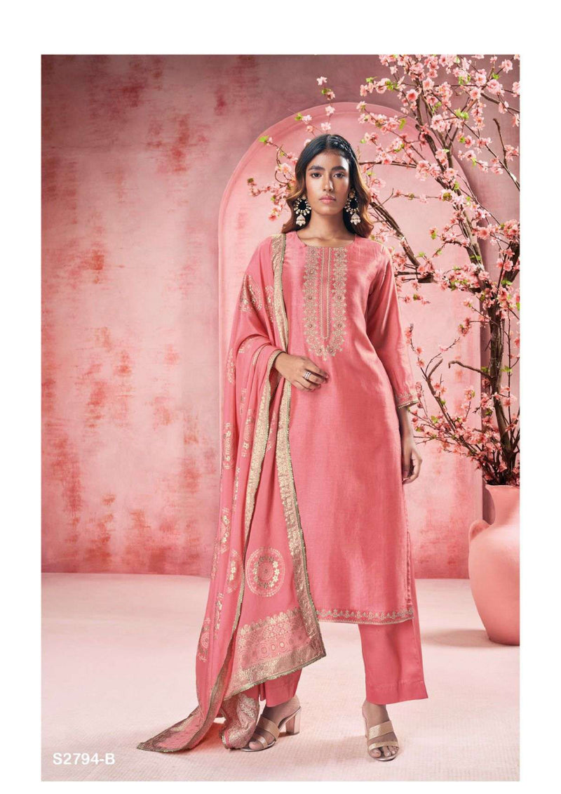 Ganga Fashion Zanaa 2794 Bemberg Russian Silk Festival Wear Salwar Kameez