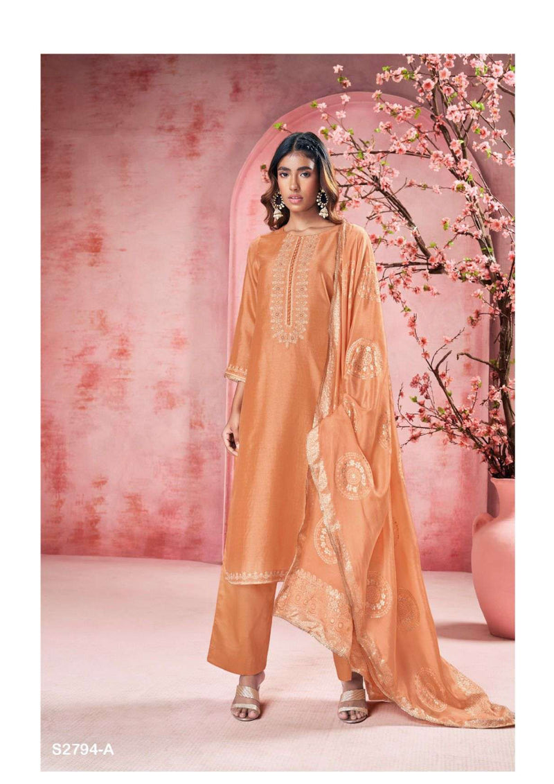 Ganga Fashion Zanaa 2794 Bemberg Russian Silk Festival Wear Salwar Kameez
