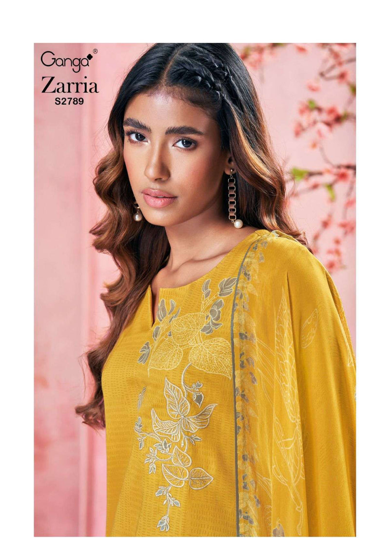 Ganga Fashion Zarria 2789 Cotton Silk Embroidery Festival Wear Salwar Kameez