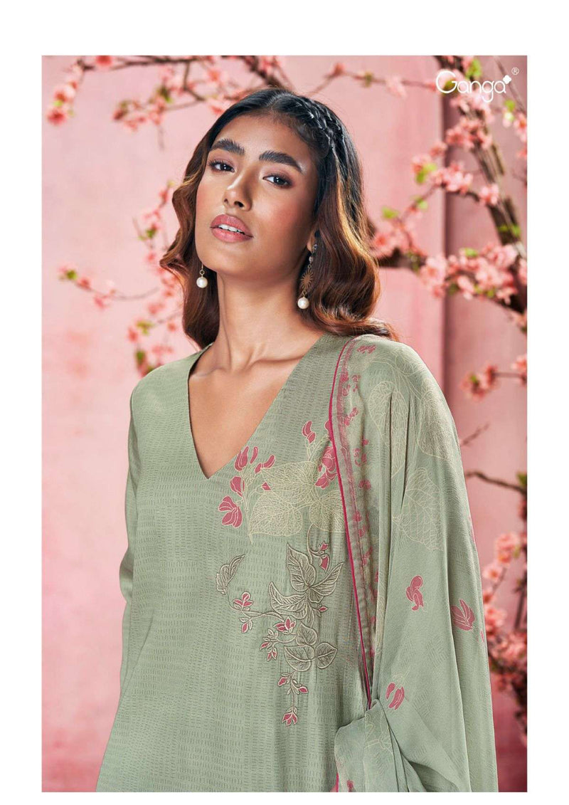 Ganga Fashion Zarria 2789 Cotton Silk Embroidery Festival Wear Salwar Kameez