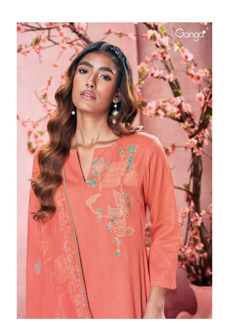 Ganga Fashion Zarria 2789 Cotton Silk Embroidery Festival Wear Salwar Kameez