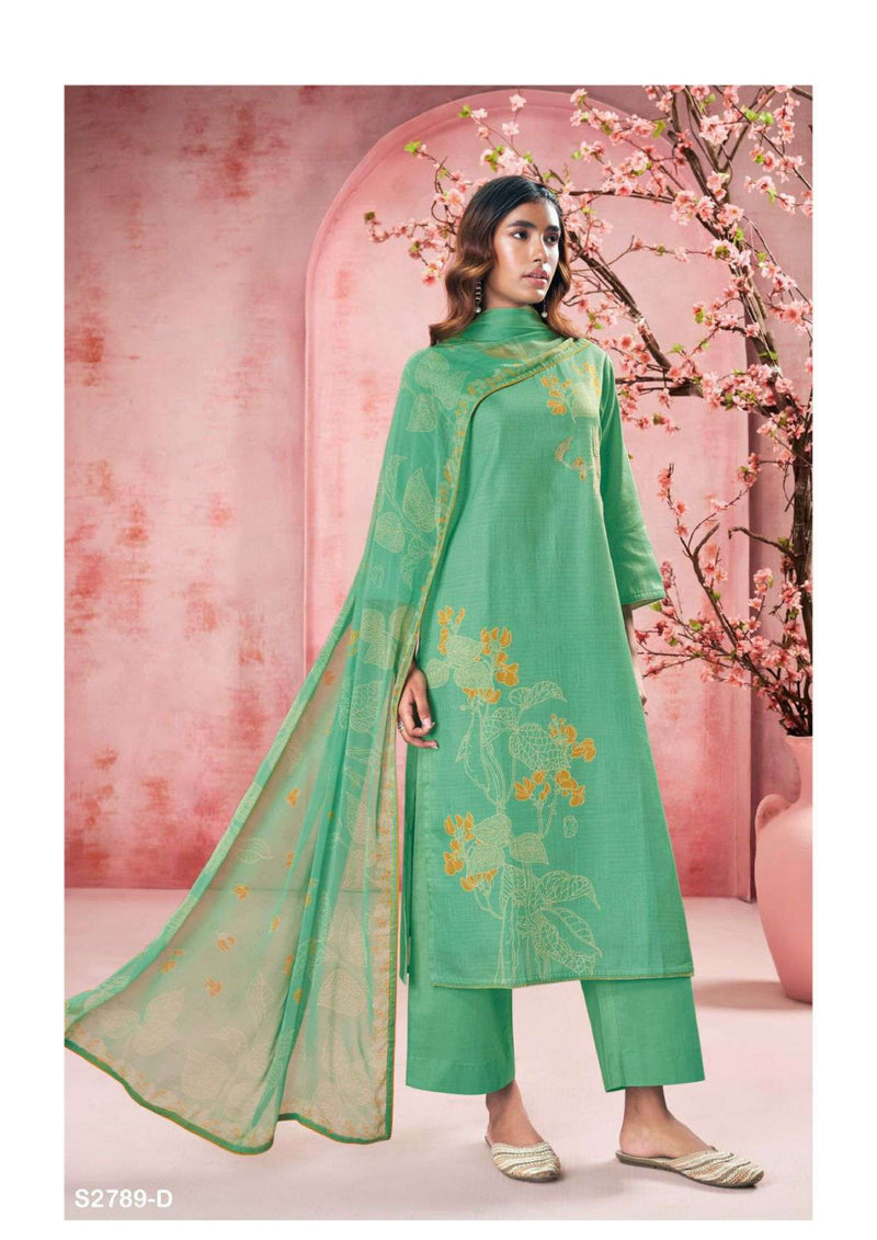 Ganga Fashion Zarria 2789 Cotton Silk Embroidery Festival Wear Salwar Kameez