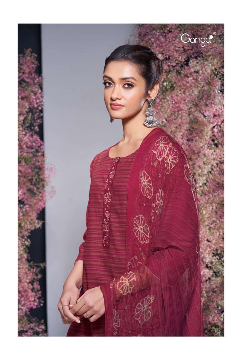 Ganga Fashion Zhen 2712 Woven Embroidery Designer Salwar Kameez