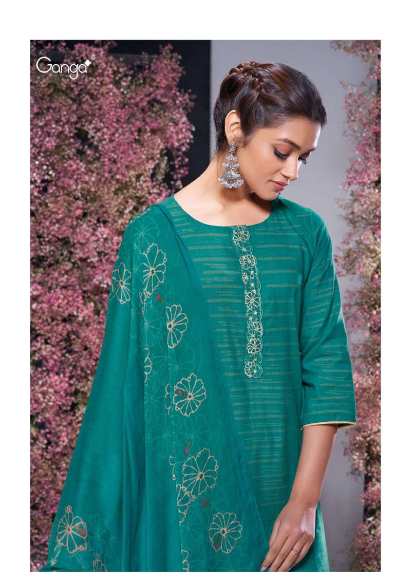 Ganga Fashion Zhen 2712 Woven Embroidery Designer Salwar Kameez