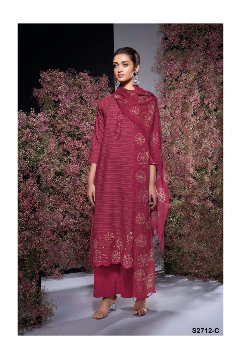 Ganga Fashion Zhen 2712 Woven Embroidery Designer Salwar Kameez
