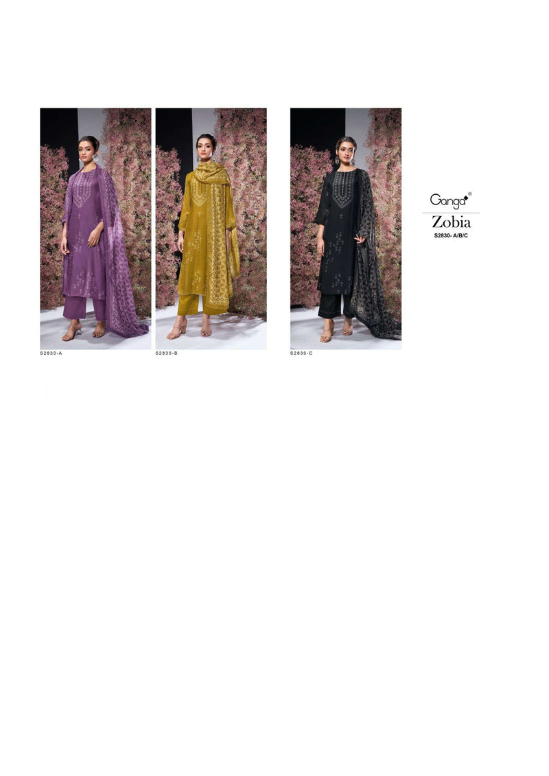 Ganga Fashion Zobia 2830 Bemberg Silk Printed Beautiful Designer Salwar Suit