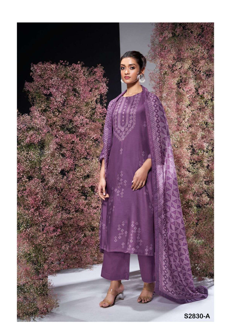Ganga Fashion Zobia 2830 Bemberg Silk Printed Beautiful Designer Salwar Suit