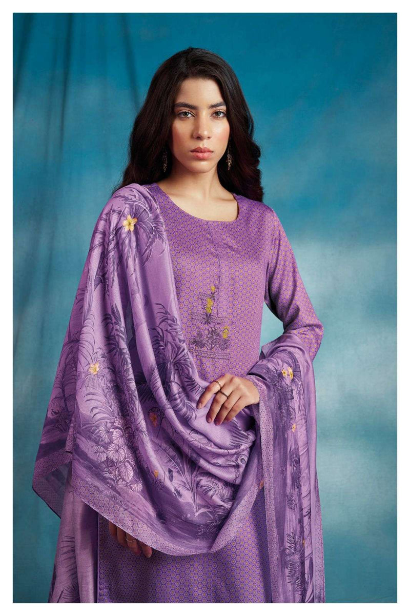 Ganga Hemal 1809 Fancy Printed With Work Cotton Silk Ladies Suits Material