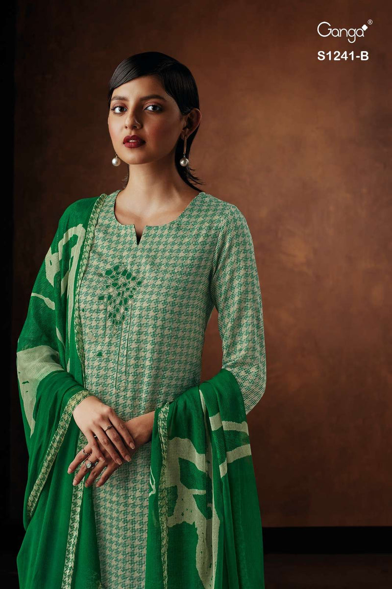 Ganga Inna 1241 Amazing Cotton Satin Printed Salwar Kameez Materials