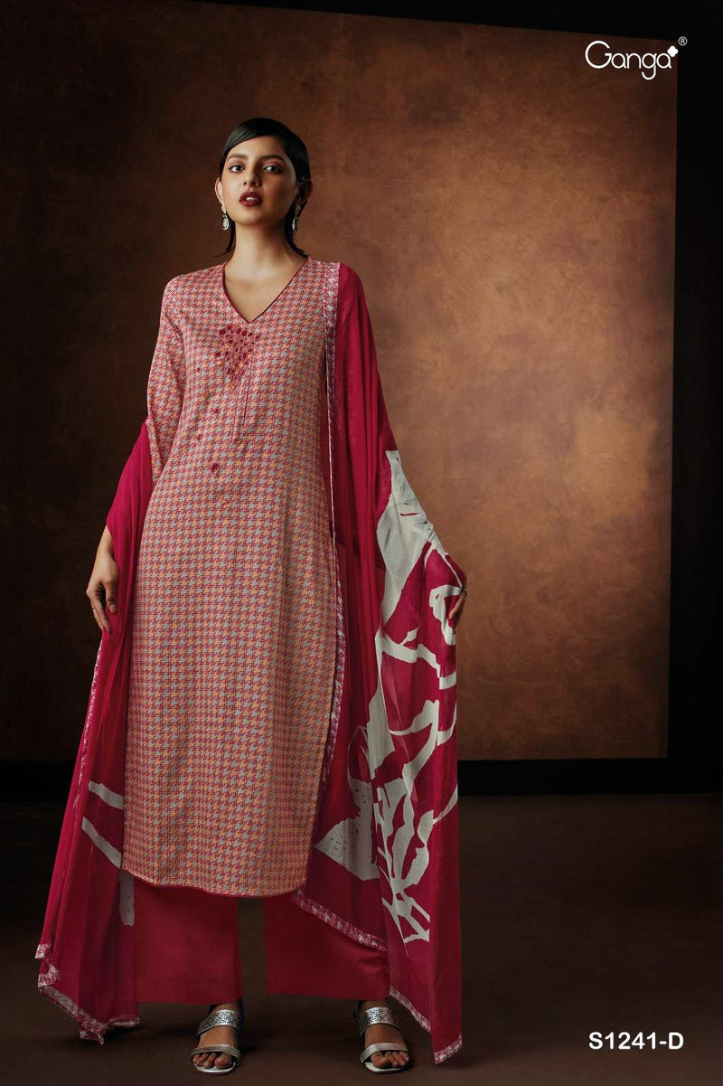 Ganga Inna 1241 Amazing Cotton Satin Printed Salwar Kameez Materials