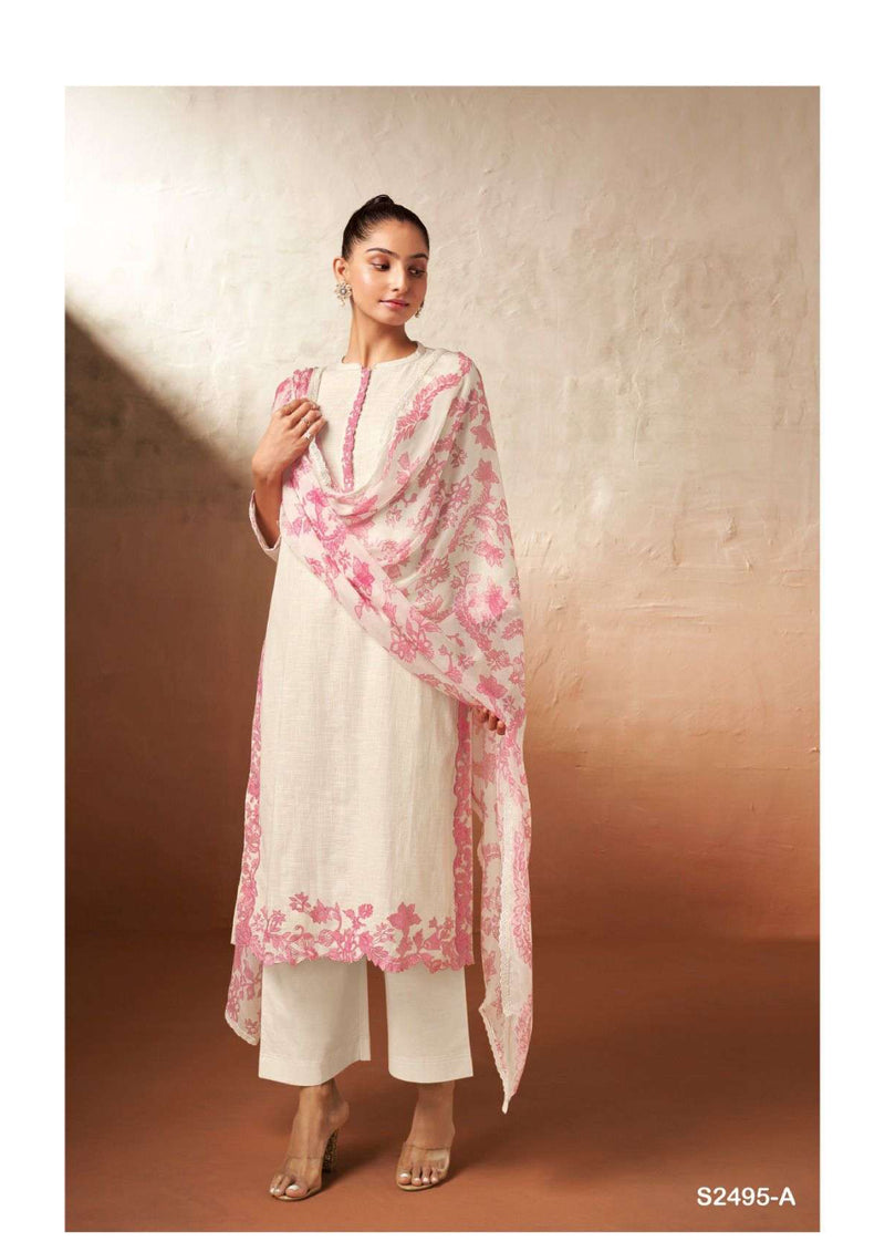 Ganga Fashion Jessi 2495 Cotton Linen Embroidered Salwar Suit