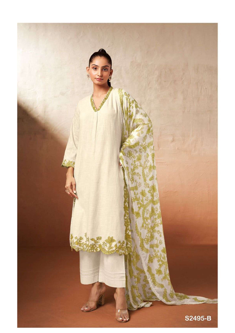 Ganga Fashion Jessi 2495 Cotton Linen Embroidered Salwar Suit