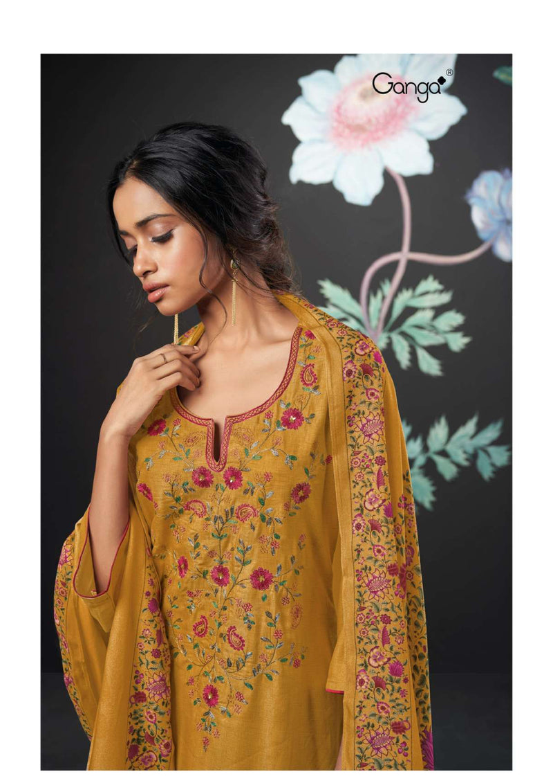 Ganga Fashion Jovita 2519 Cotton Printed Hand Embroidery Designer Salwar Suit