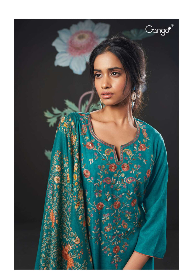 Ganga Fashion Jovita 2519 Cotton Printed Hand Embroidery Designer Salwar Suit