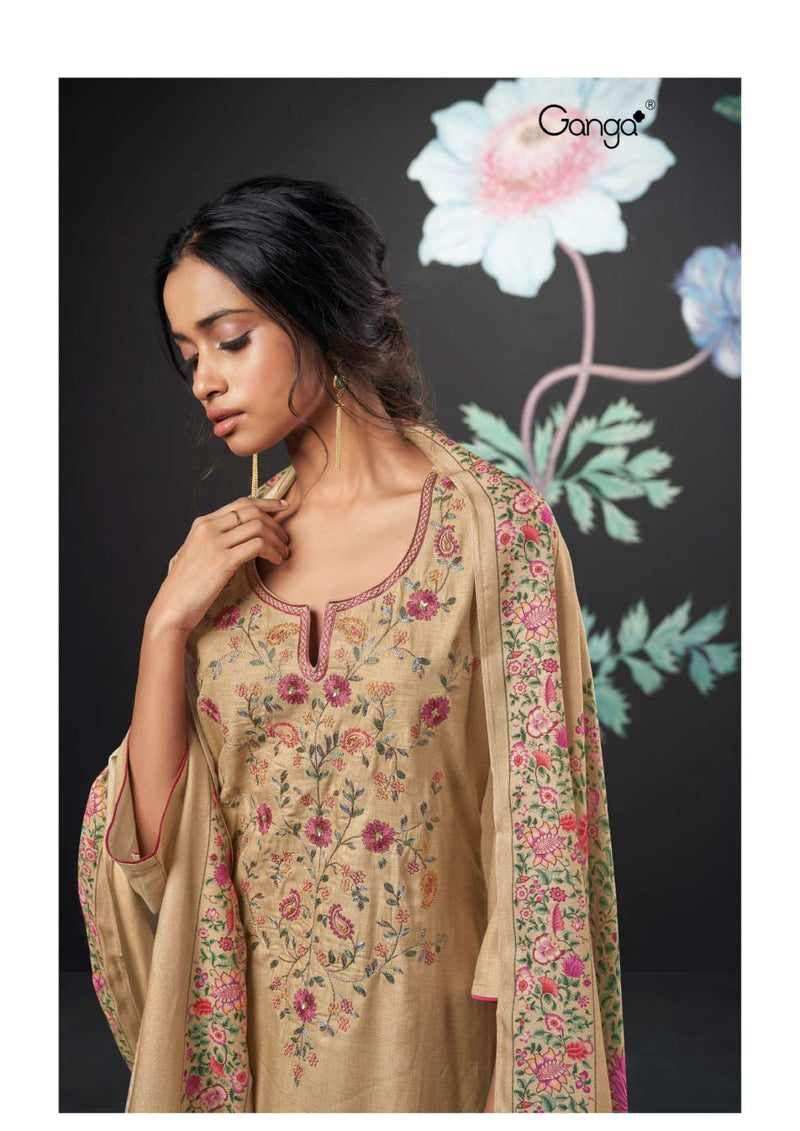 Ganga Fashion Jovita 2519 Cotton Printed Hand Embroidery Designer Salwar Suit