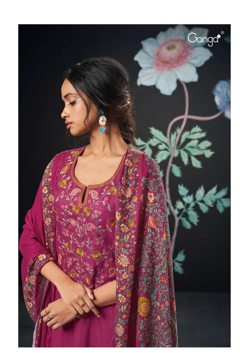 Ganga Fashion Jovita 2519 Cotton Printed Hand Embroidery Designer Salwar Suit
