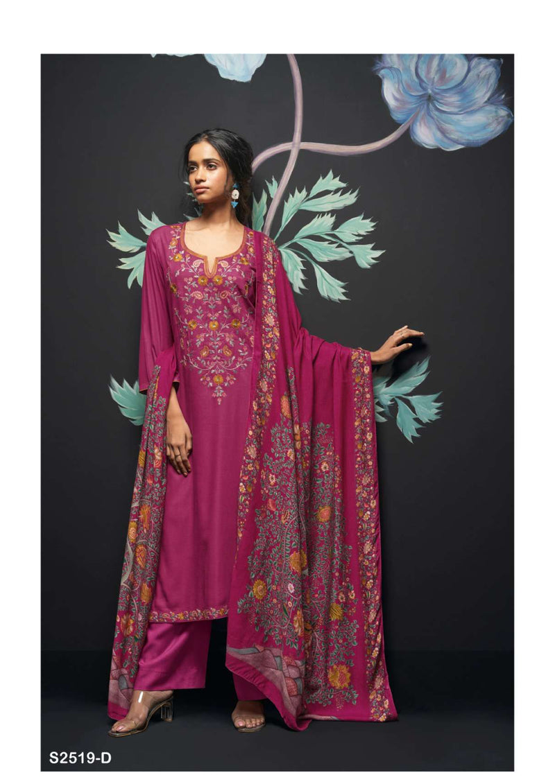 Ganga Fashion Jovita 2519 Cotton Printed Hand Embroidery Designer Salwar Suit