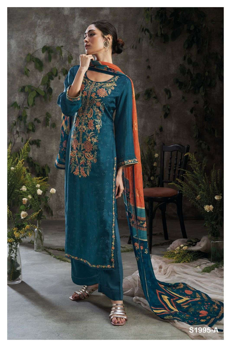 Ganga Jubilee 1995 Premium Silk Printed With Work Salwar Suits Collection