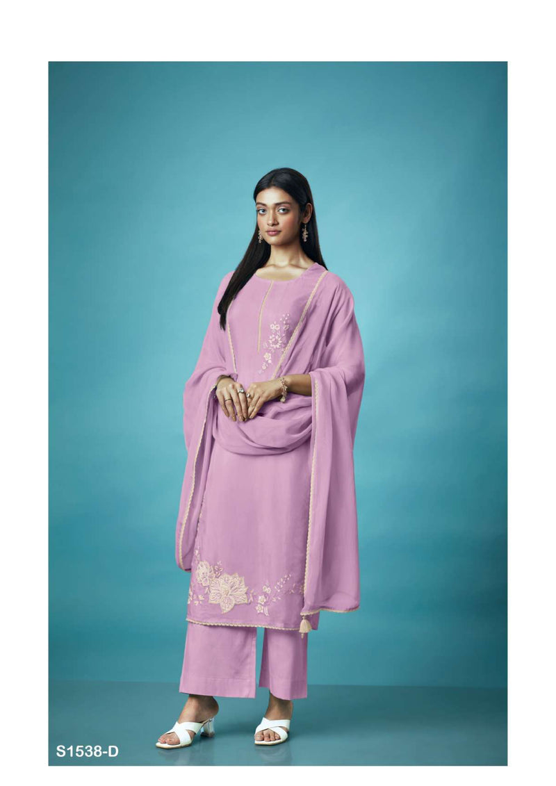 Ganga Fashion Kashvi 1538 Bemberg Habotai Patch Embroidery Work Fancy Salwar Suit
