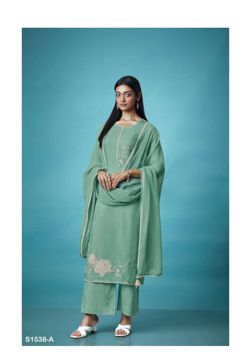 Ganga Fashion Kashvi 1538 Bemberg Habotai Patch Embroidery Work Fancy Salwar Suit
