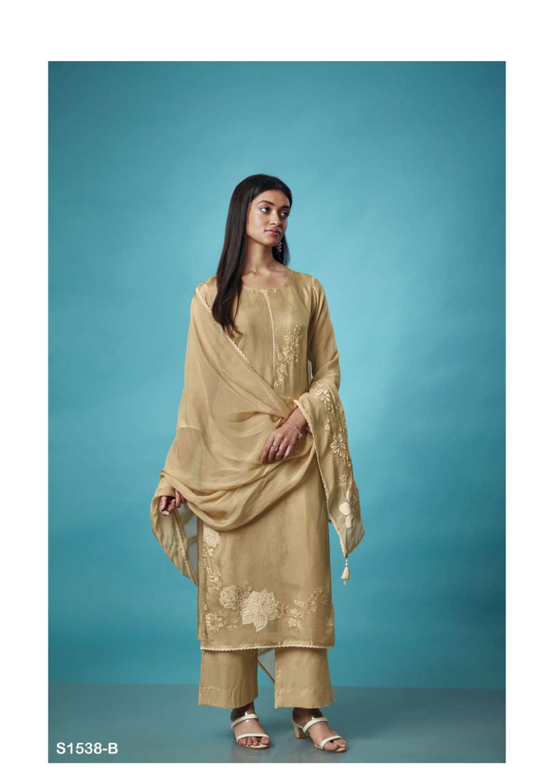 Ganga Fashion Kashvi 1538 Bemberg Habotai Patch Embroidery Work Fancy Salwar Suit