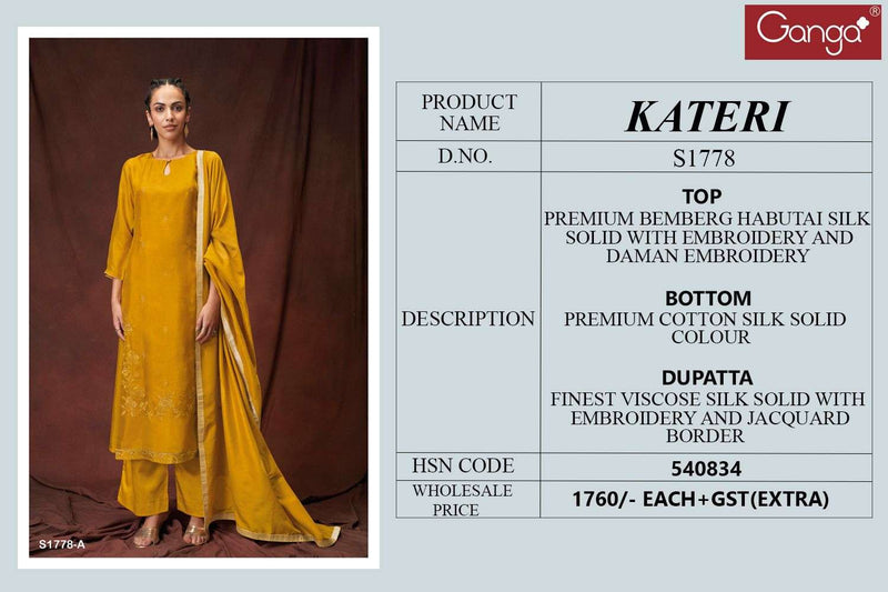 Ganga Kateri 1778 Fancy Amazing Work Salwar Kameez Materials