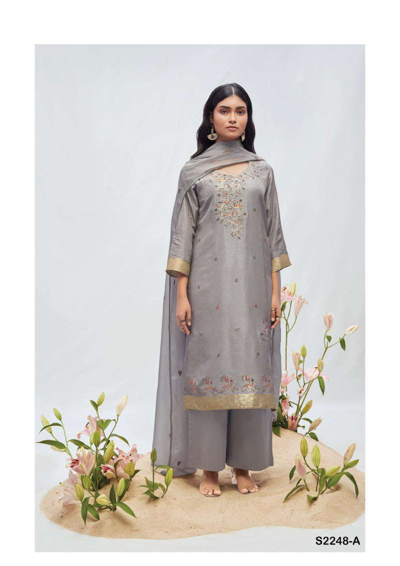 Ganga Fashion Kuri 2248 Silk Jacquard Handwork Heavy Designer Salwar Suit