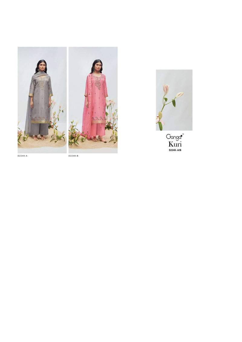 Ganga Fashion Kuri 2248 Silk Jacquard Handwork Heavy Designer Salwar Suit