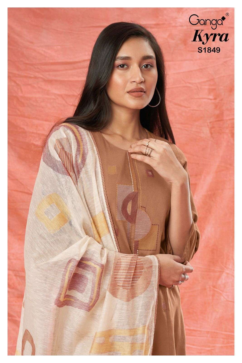 Ganga Kyra 1849 Fancy Work Casual Wear Single Salwar Kameez