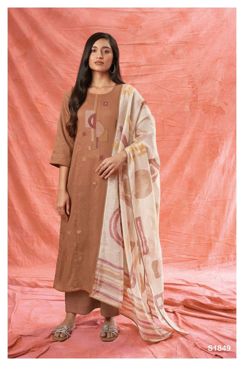 Ganga Kyra 1849 Fancy Work Casual Wear Single Salwar Kameez