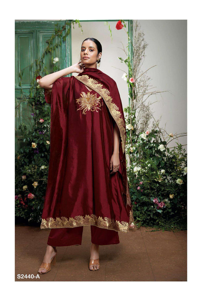 Ganga Fashion Lemon 2440 Silk Jacquard Wedding Wear Salwar Suit Collection