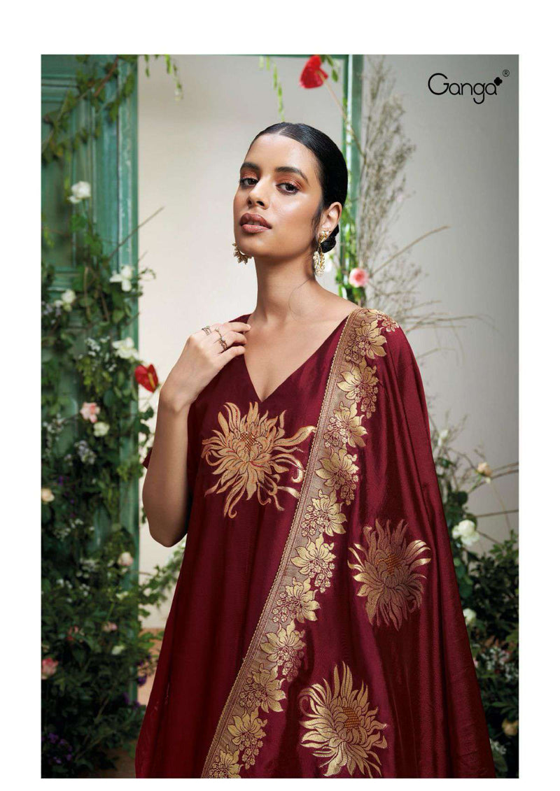 Ganga Fashion Lemon 2440 Silk Jacquard Wedding Wear Salwar Suit Collection