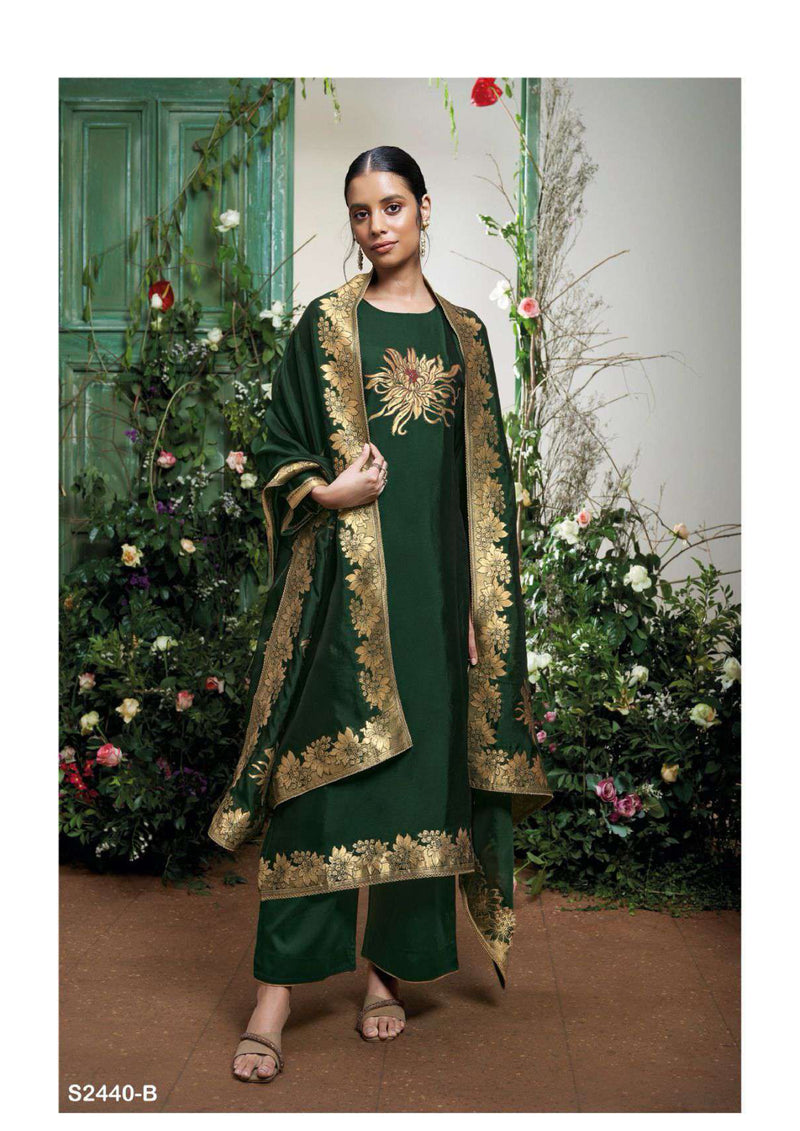 Ganga Fashion Lemon 2440 Silk Jacquard Wedding Wear Salwar Suit Collection