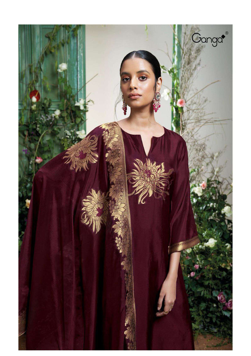 Ganga Fashion Lemon 2440 Silk Jacquard Wedding Wear Salwar Suit Collection