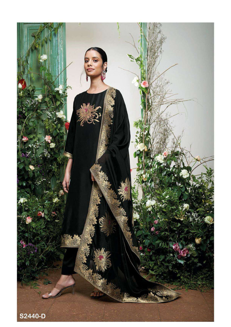 Ganga Fashion Lemon 2440 Silk Jacquard Wedding Wear Salwar Suit Collection