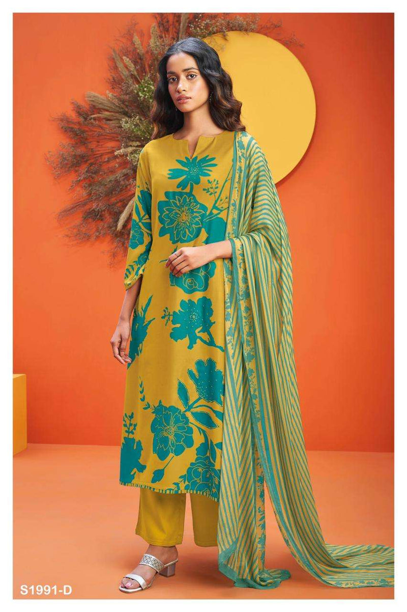 Ganga Lopa 1991 Pure Pashmina Digital Printed With Handwork Salwar Suit Collection