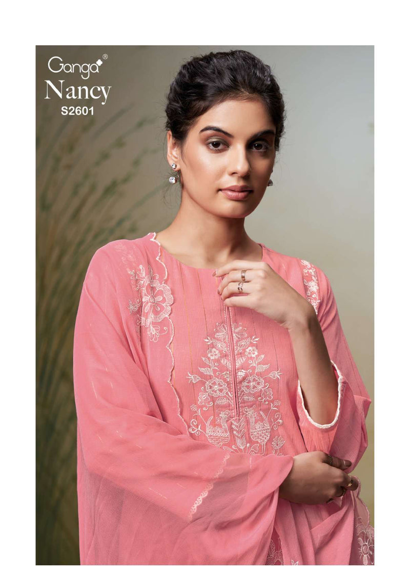 Ganga Fashion Nancy 2601 Cotton Embroidered Fancy Salwar Suit
