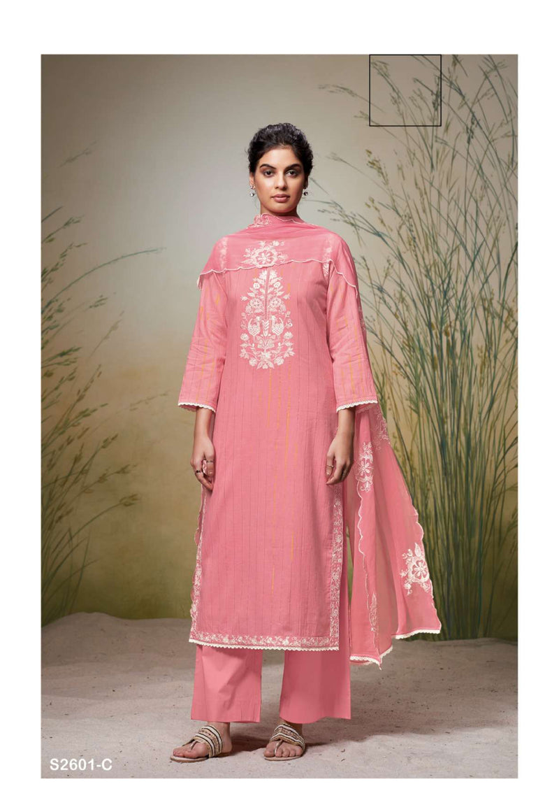 Ganga Fashion Nancy 2601 Cotton Embroidered Fancy Salwar Suit