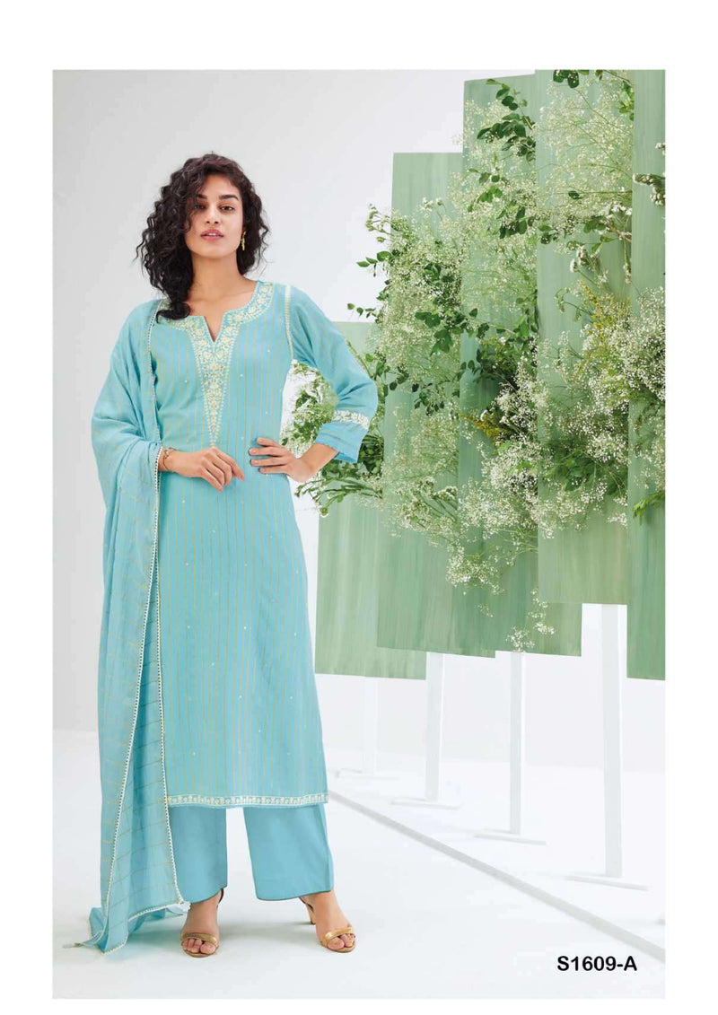 Ganga Fashion Nargis 1609 Cotton Jacquard Embroidery Salwar Suit