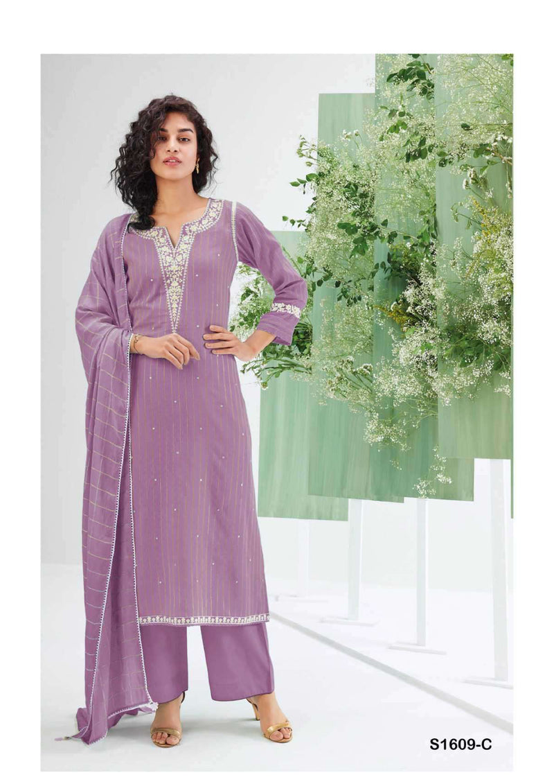Ganga Fashion Nargis 1609 Cotton Jacquard Embroidery Salwar Suit