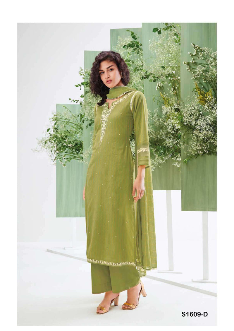 Ganga Fashion Nargis 1609 Cotton Jacquard Embroidery Salwar Suit