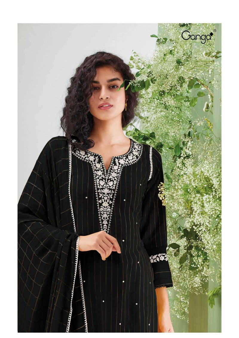Ganga Fashion Nargis 1609 Cotton Jacquard Embroidery Salwar Suit