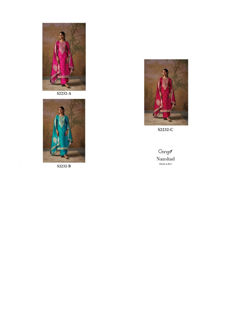 Ganga Fashion Naushad 2232 Silk Jacquard Party Wear Salwar Suit