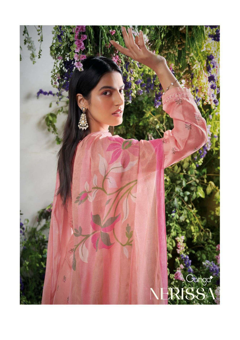 Ganga Fashion Nerissa Bemberg Russian Silk Printed Designer Salwar Kameez
