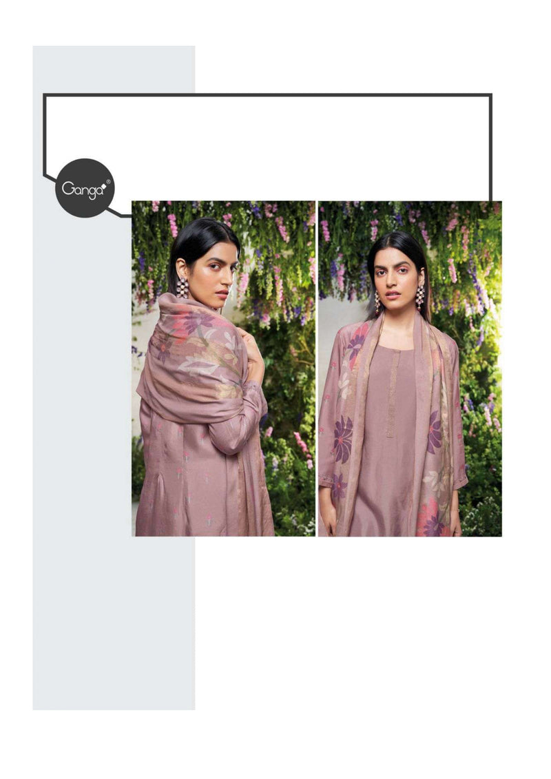 Ganga Fashion Nerissa Bemberg Russian Silk Printed Designer Salwar Kameez
