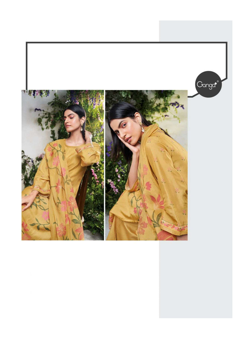 Ganga Fashion Nerissa Bemberg Russian Silk Printed Designer Salwar Kameez